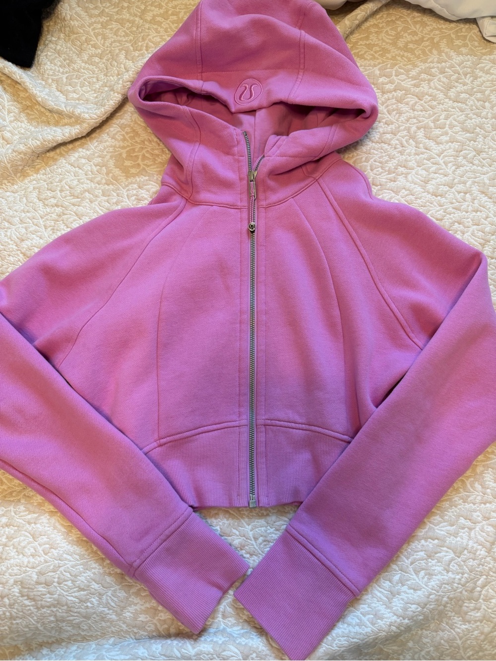 Lululemon Pink Cropped Zip Hoodie Scuba